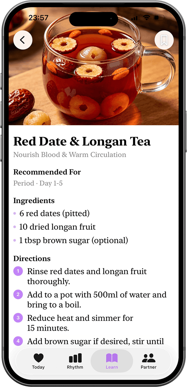 Elo wellness recipe — Red Date & Longan Tea for period support