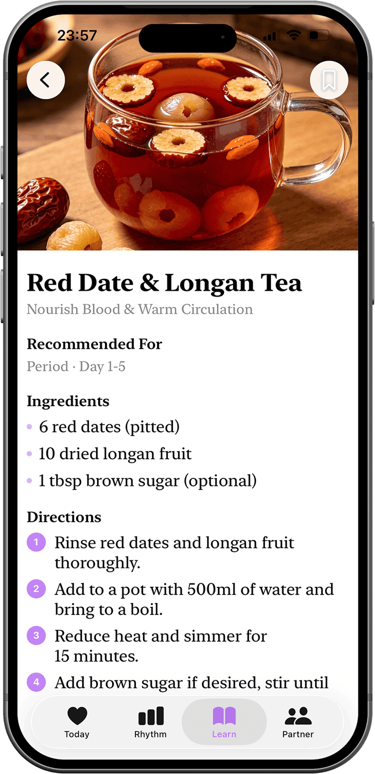 Elo wellness recipe — Red Date and Longan Tea with ingredients and directions